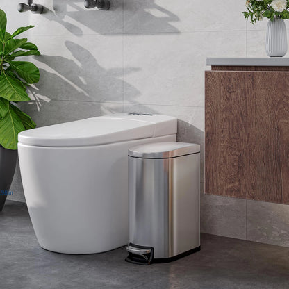 50L & 10L Stainless Steel Step-Lid Trash Can Combo