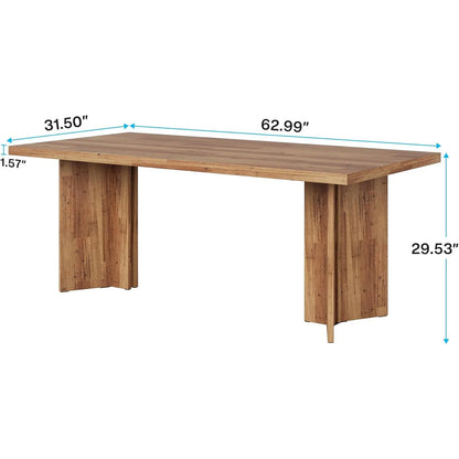 63-inch Farmhouse Style Dining Table for 4-6