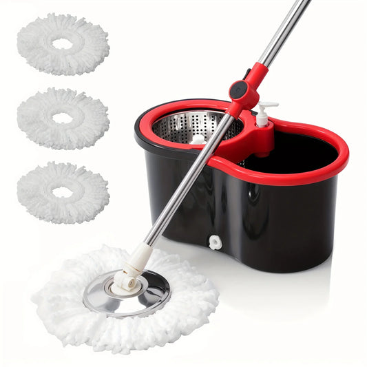 Heavy Duty Spin Mop/Bucket Set w/3 Mop Heads