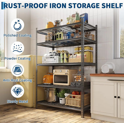Garage Shelving - 2200 LBS Heavy Duty 5 Tier Storage Shelves