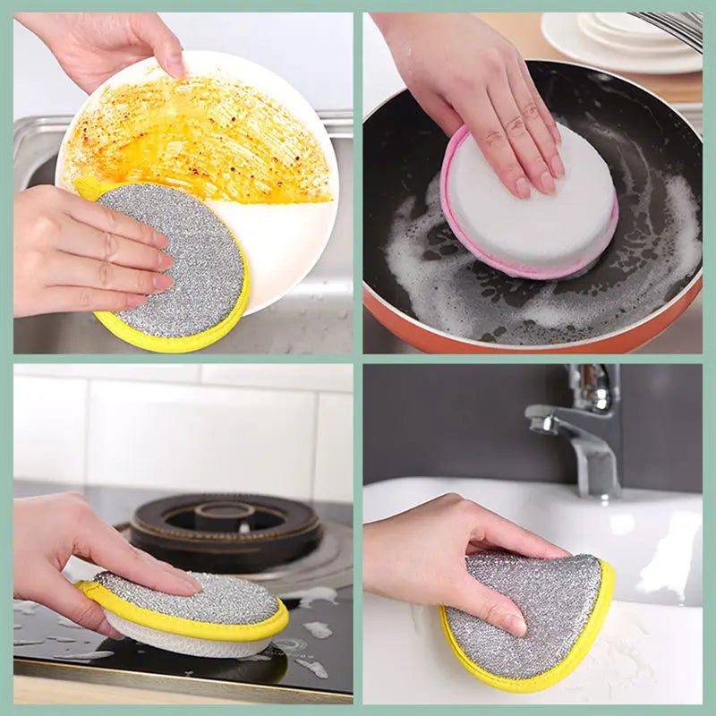 10PCS Dishwashing Double Sided Sponges / Scrubbers