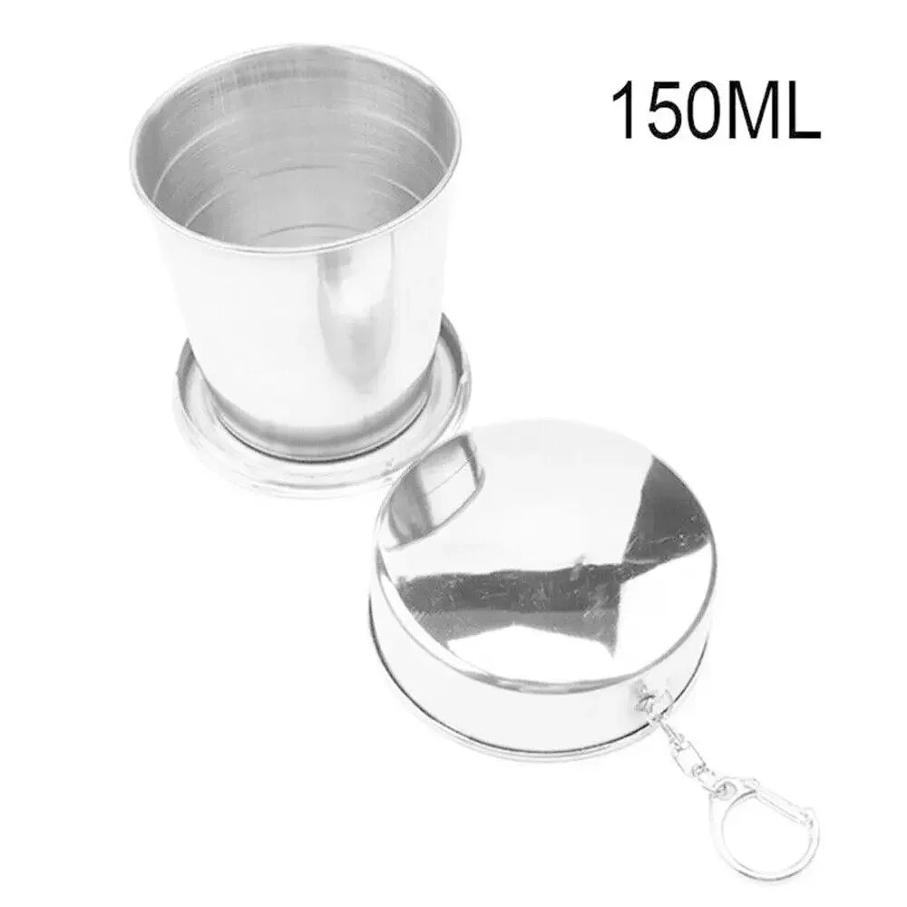 1PC 75/150/250/450ML Stainless Steel Outdoor Telescopic Collapsible Mug