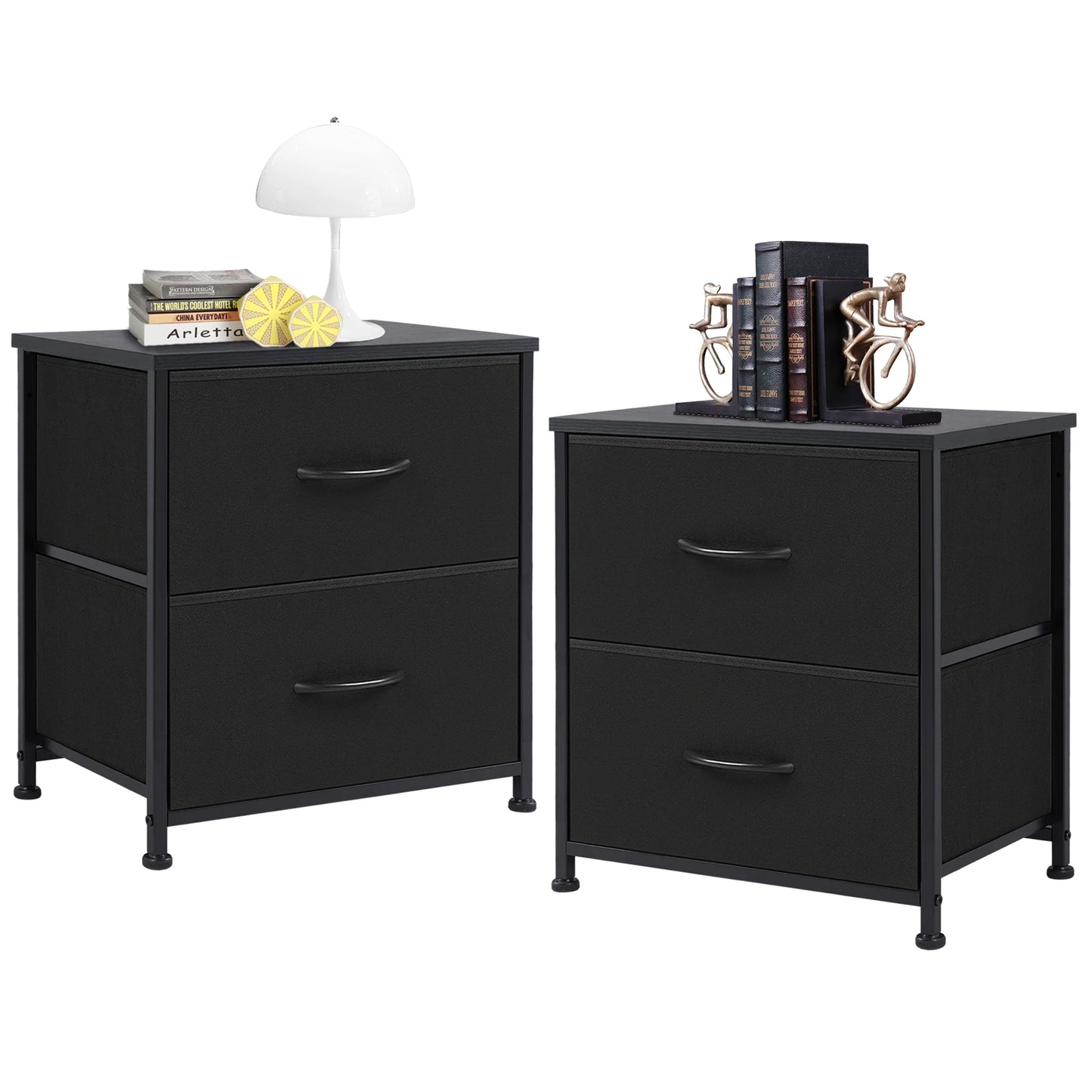 Set of 2 Bedside Nightstand w/2 Drawers