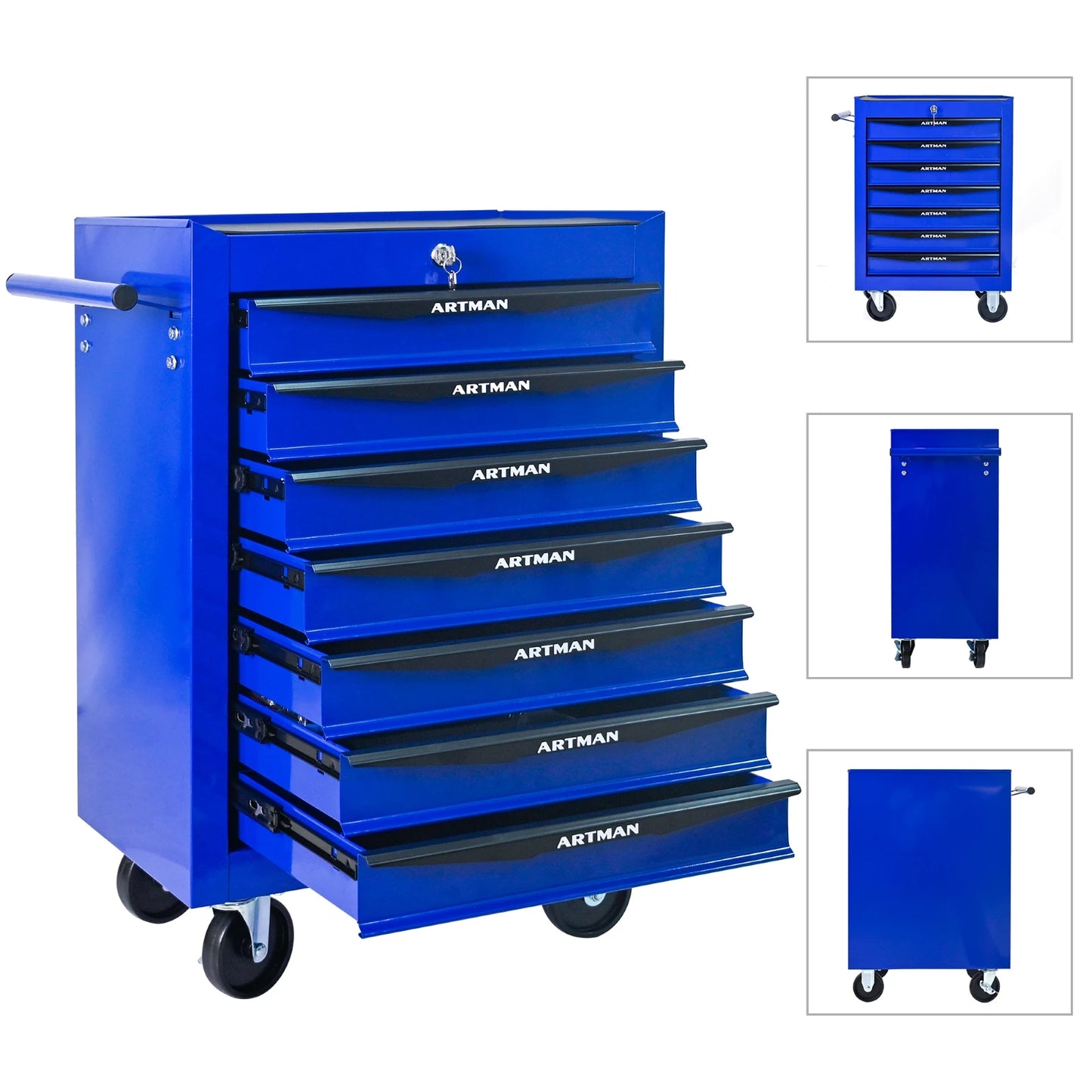 7 Drawer Rolling Tool Box, Heavy Duty, Lockable