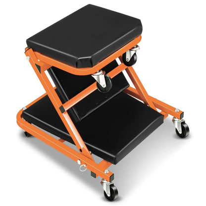 2-in-1 Foldable Garage Creeper Seat, 300LBS Capacity