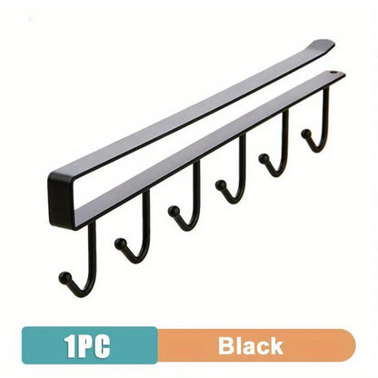 1pc 6 Hook Rack for Kitchen Shelf Storage