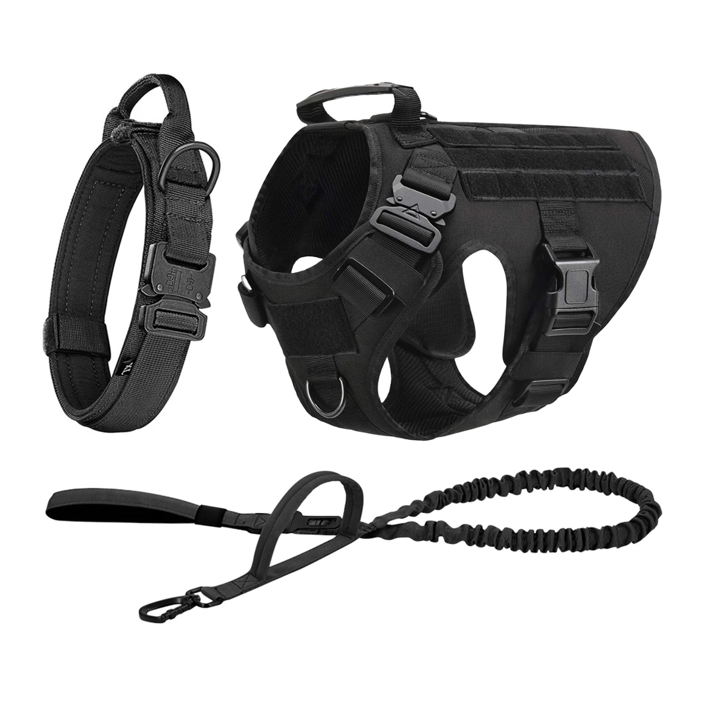 Tactical Dog Harness, Collar, and Leash