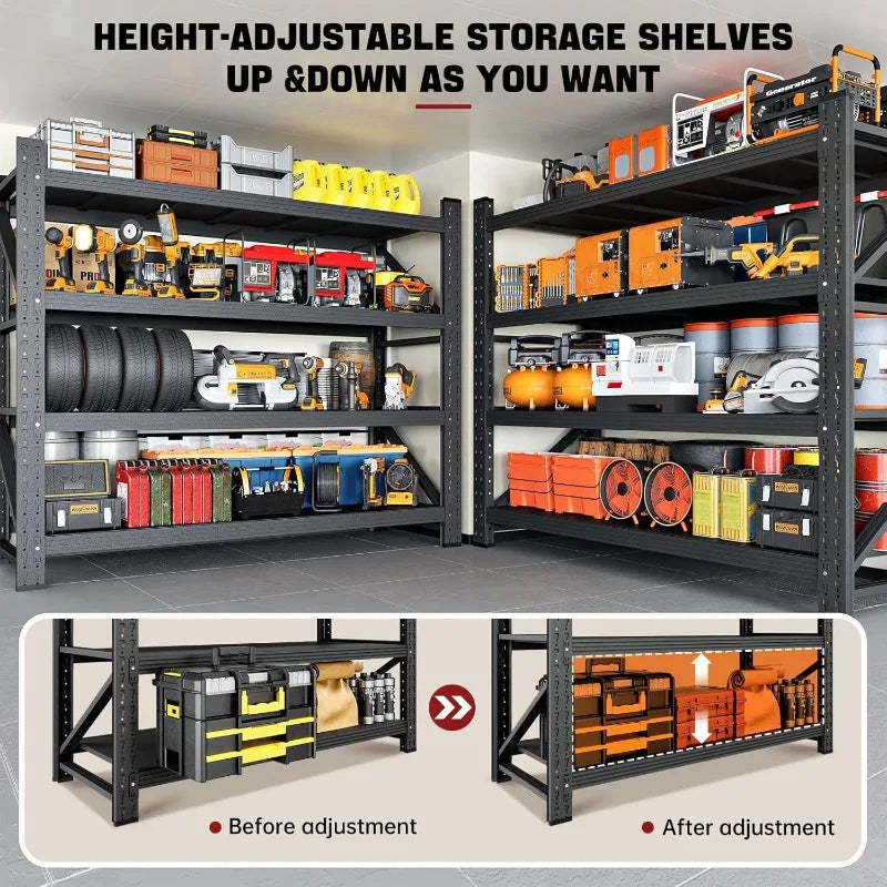 Storage w/4 Shelves, 48" Wide, 3K LB Capacity