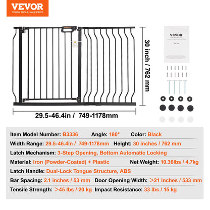 Dog Gate with Walk Thru Child Pet Security