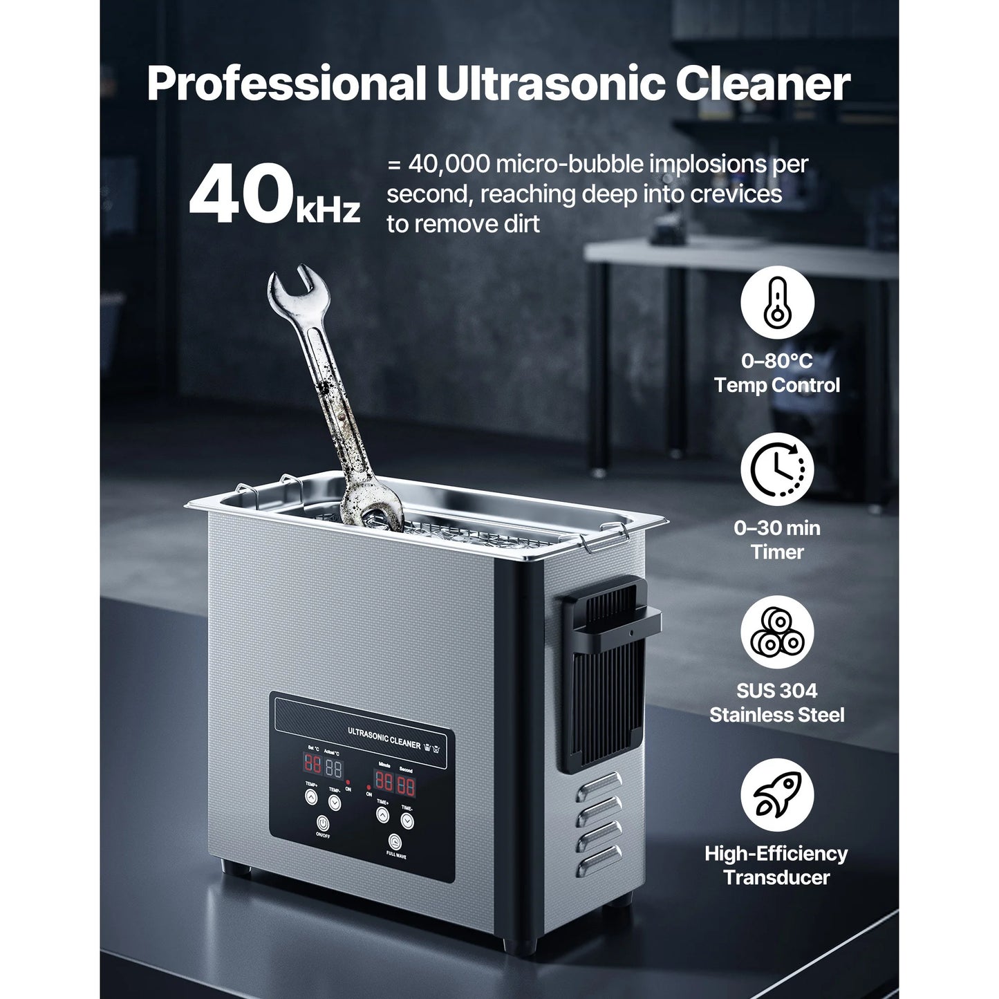 6L /10L Stainless Steel Ultrasonic Cleaner for Jewelry & Coins