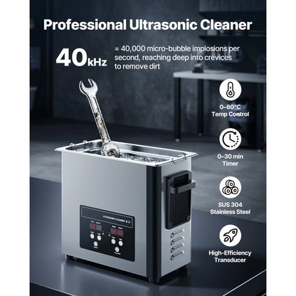 6L /10L Stainless Steel Ultrasonic Cleaner for Jewelry & Coins