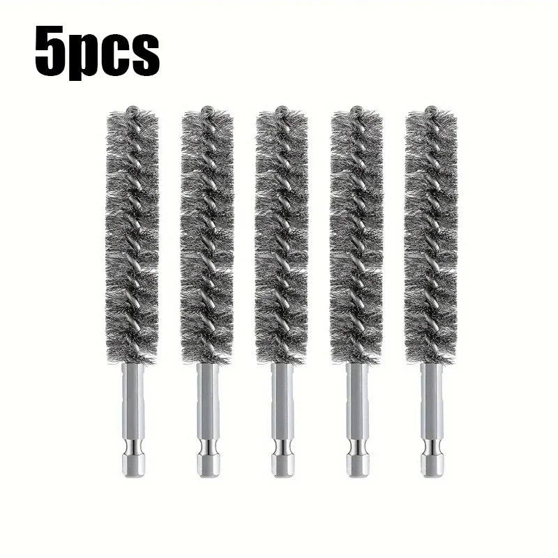 5 Pieces Hexagonal Shank Stainless Steel Wire Brush