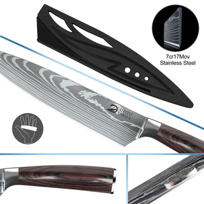 8pcs Kitchen Stainless Steel Chef Knife Set