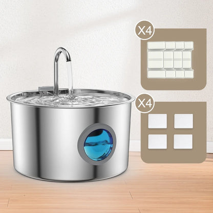 Stainless Steel Water Fountain for Dogs & Cats