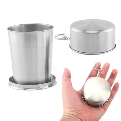 1PC 75/150/250/450ML Stainless Steel Outdoor Telescopic Collapsible Mug