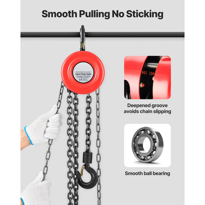 1T Hand Chain Hoist with 20 ft Height