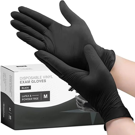 20/50/100PCS Black Nitrile Disposable Gloves