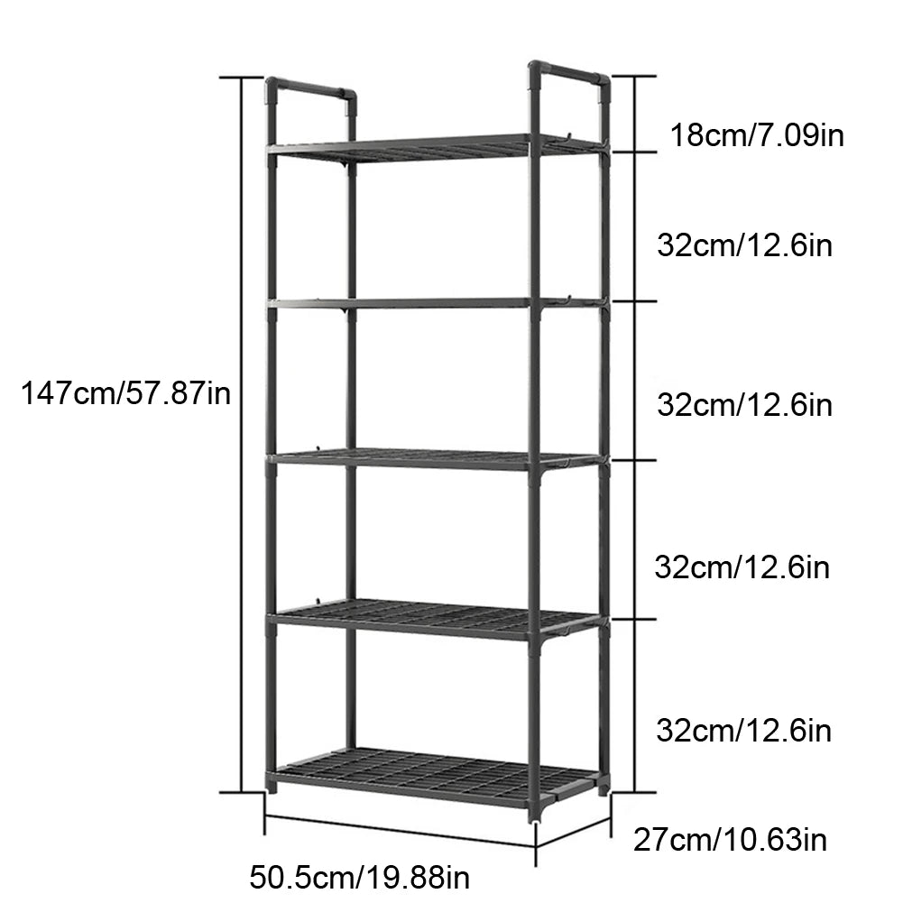 5-Shelf Adjustable Storage Rack 66 Lbs Capacity
