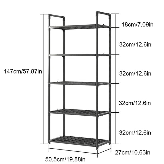 5-Shelf Adjustable Storage Rack 66 Lbs Capacity