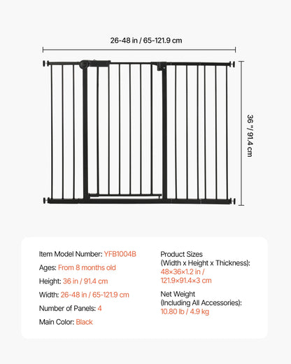 Dog Gate with Walk Thru Child Pet Security