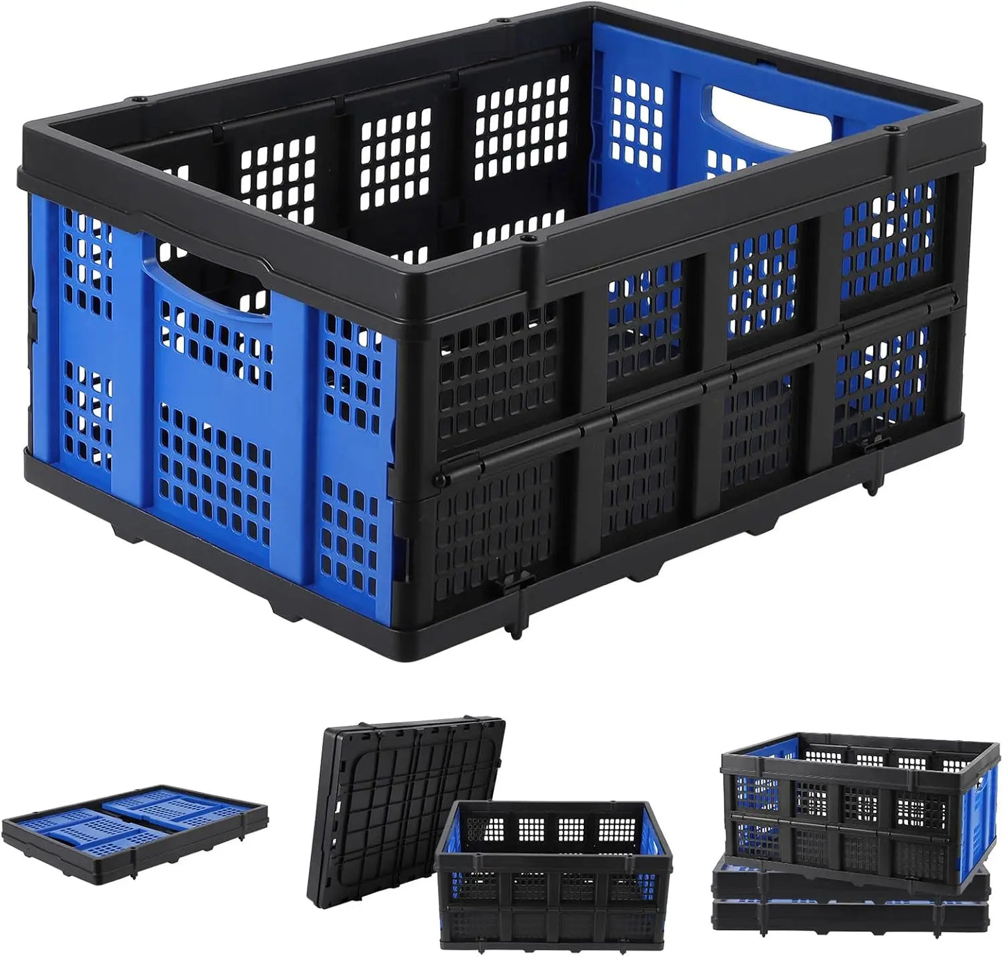 55L Heavy-Duty Collapsible Plastic Crate