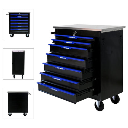 7 Drawer Rolling Tool Box, Heavy Duty, Lockable