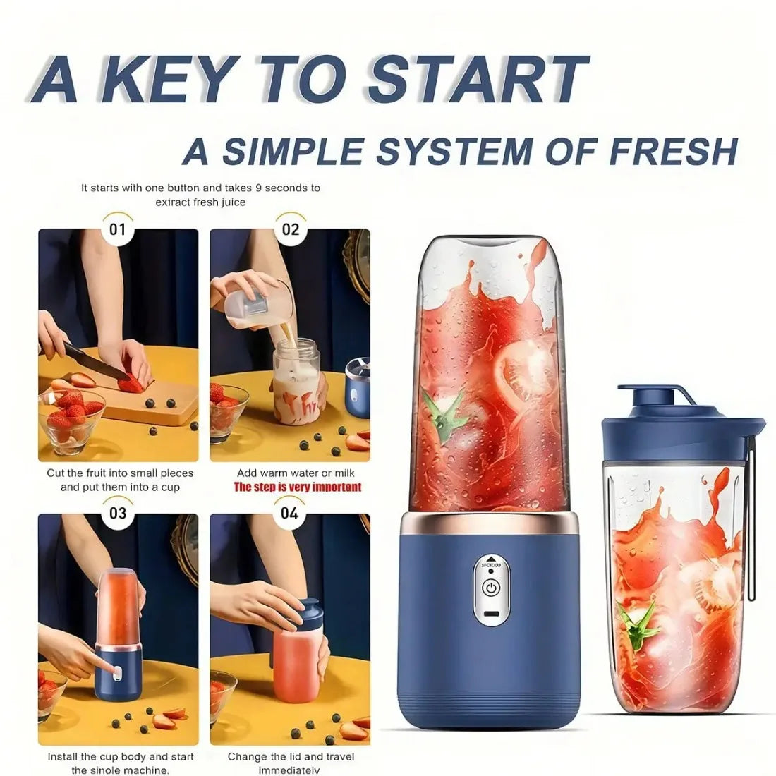450ml Portable Smoothie Maker with Ice Crusher