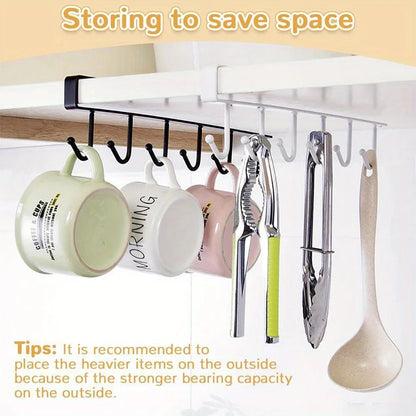 1pc 6 Hook Rack for Kitchen Shelf Storage