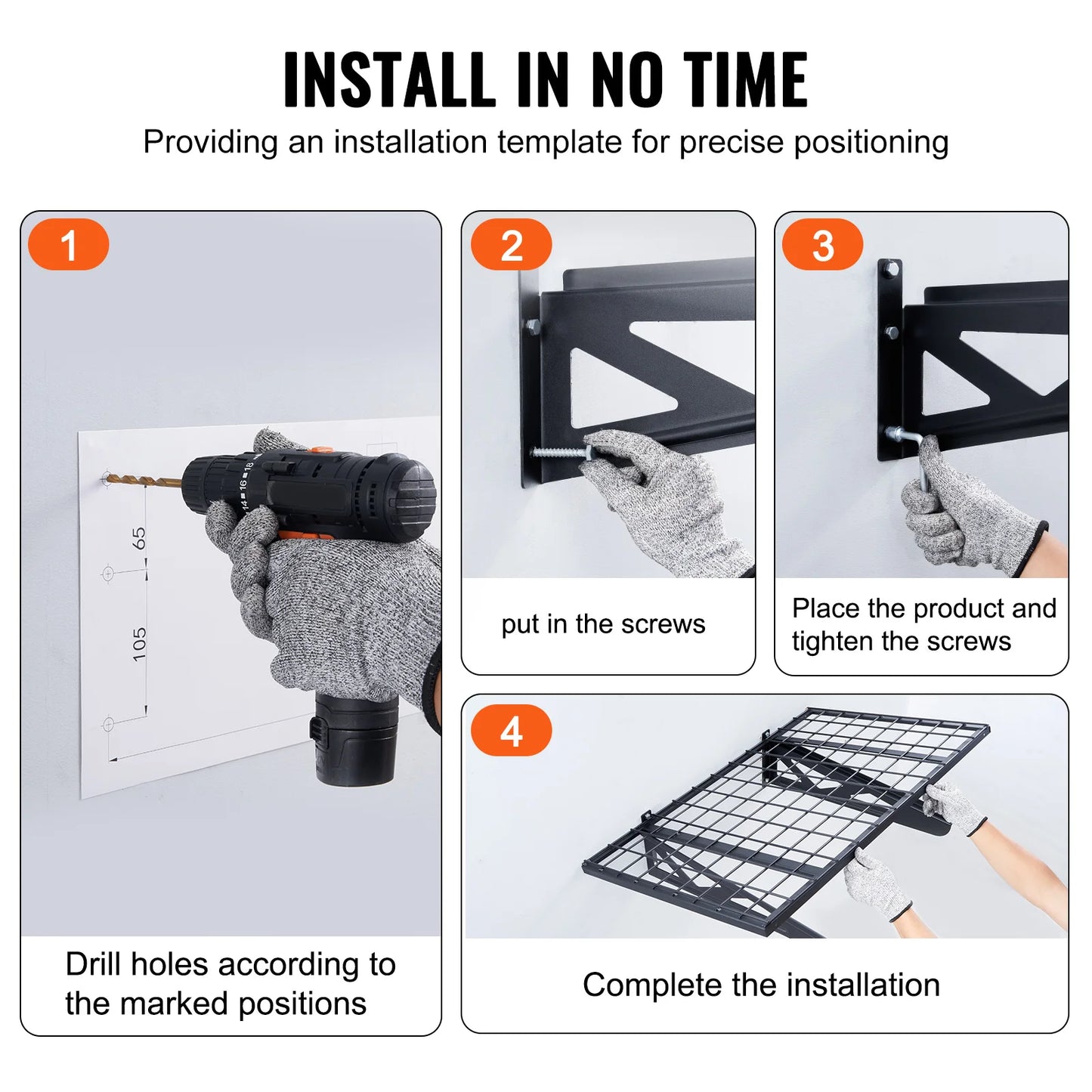 2 Garage Storage Racks, Wall Mounted Heavy Duty Shelves