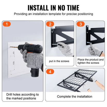 2 Garage Storage Racks, Wall Mounted Heavy Duty Shelves