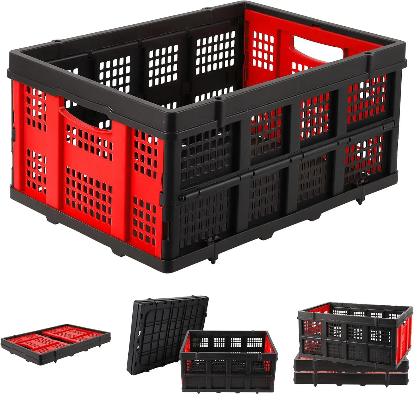 55L Heavy-Duty Collapsible Plastic Crate