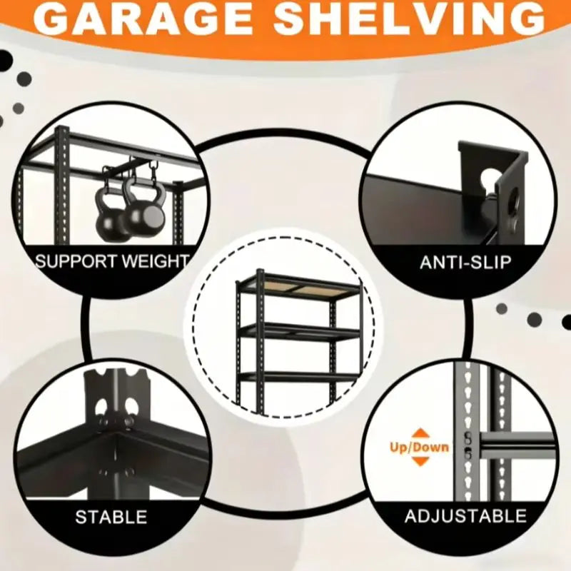 72" or 60"H Garage Storage 5-Tier, 2000LBS Capacity