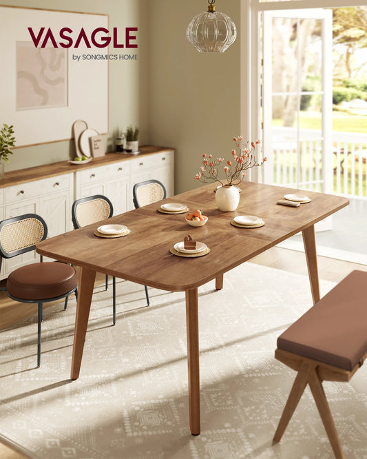 Dining Table, Extendable Top, for Dining Room, Office or Workspace