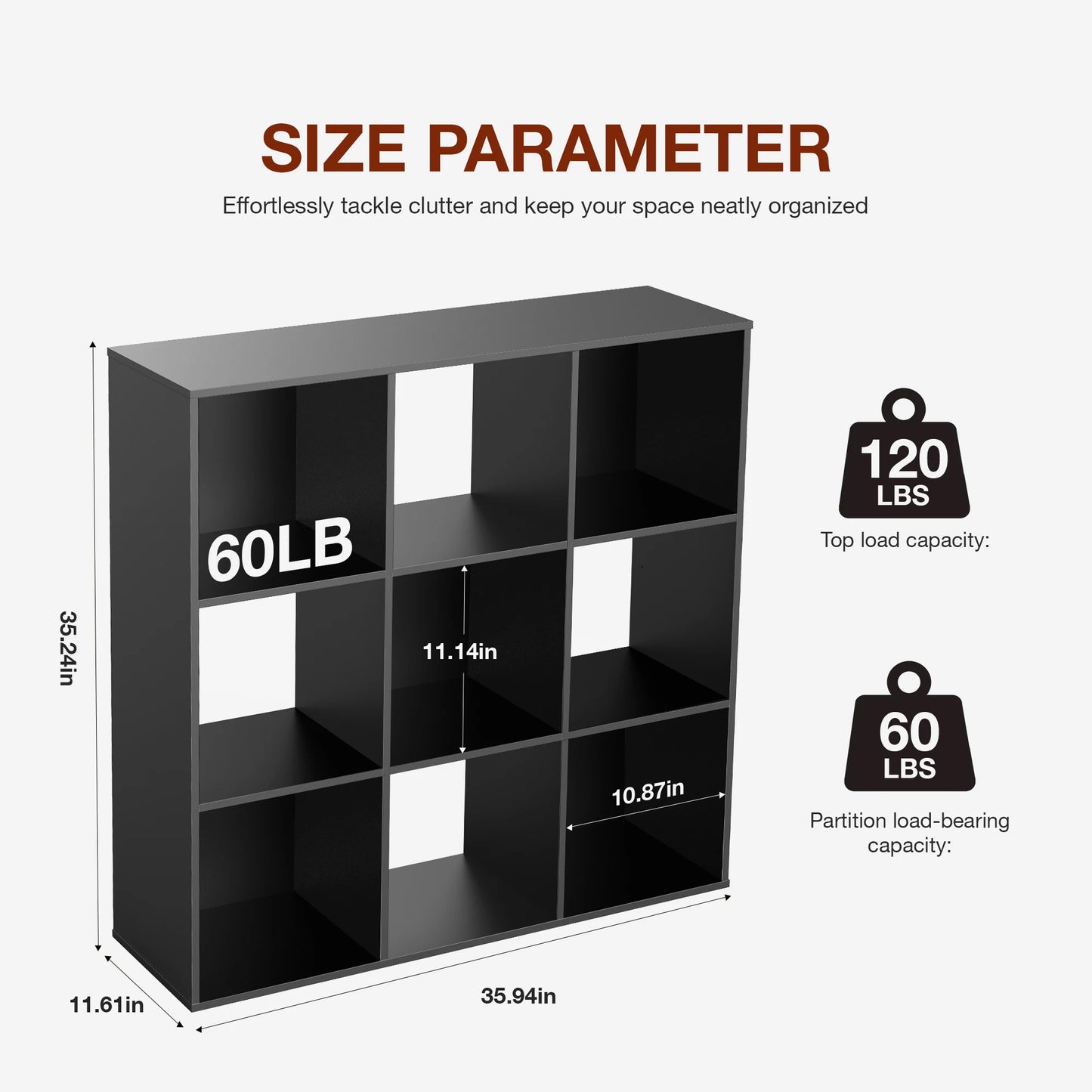 8 or 9 Cube Wooden Storage Organizer
