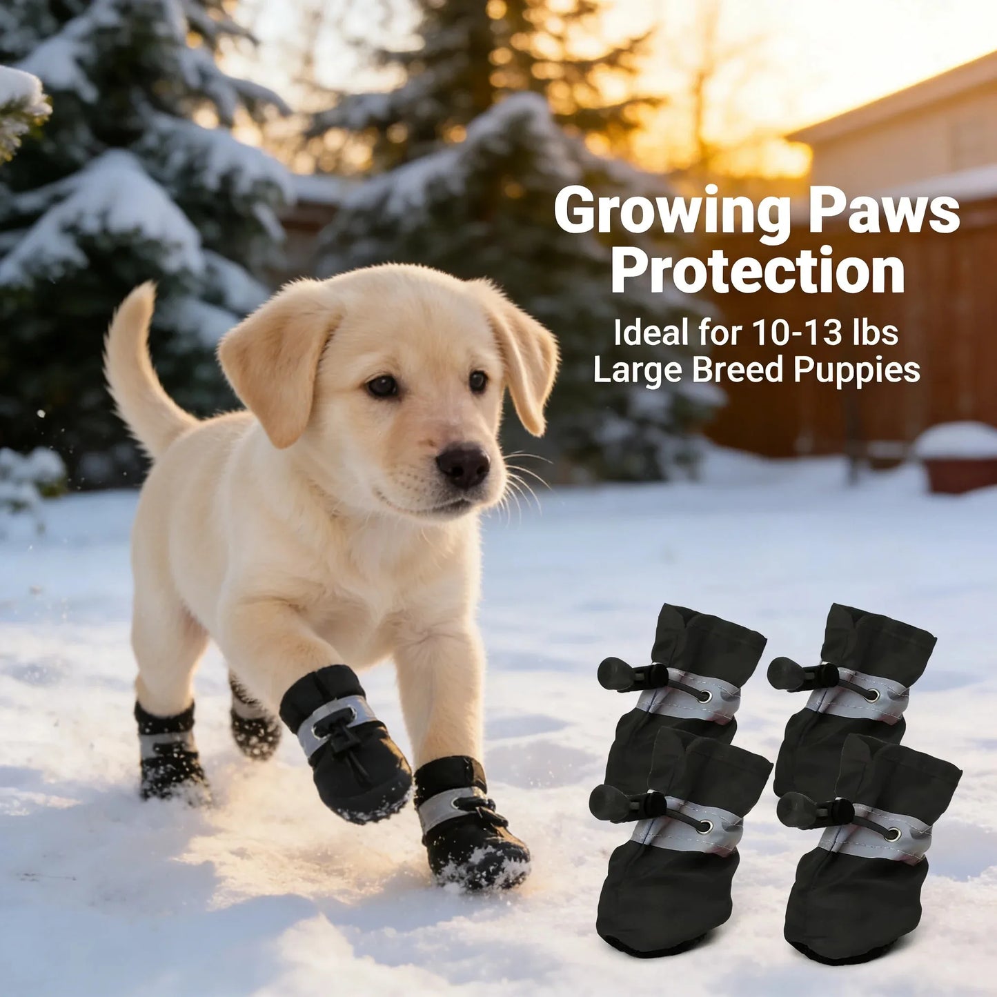 Puppy Shoes Waterproof Anti Slip for Puppies 10-13 lbs
