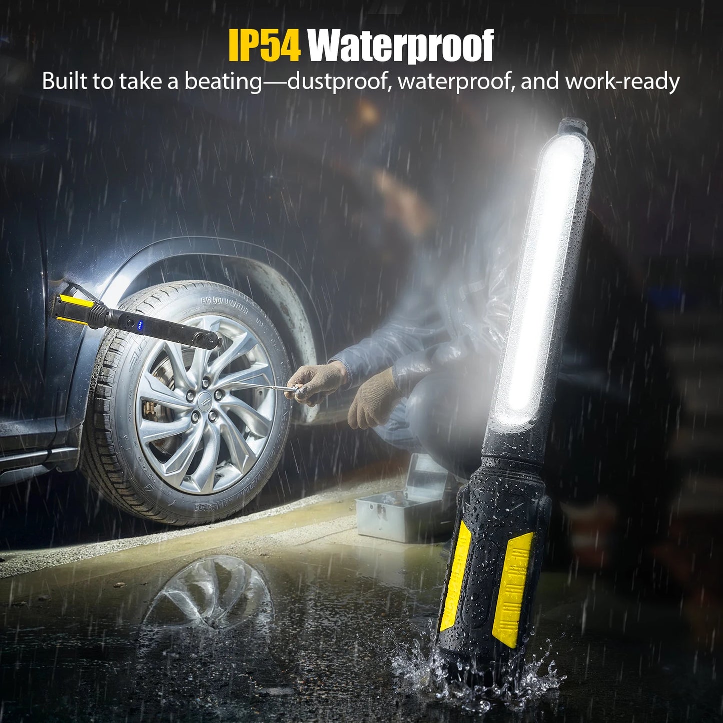 Dual Work Lights, Rechargeable, w/Underhood Mounts