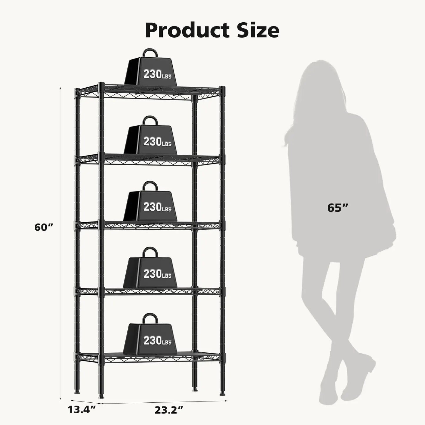 3-5 Tier Metal Wire Adjustable Storage Shelves