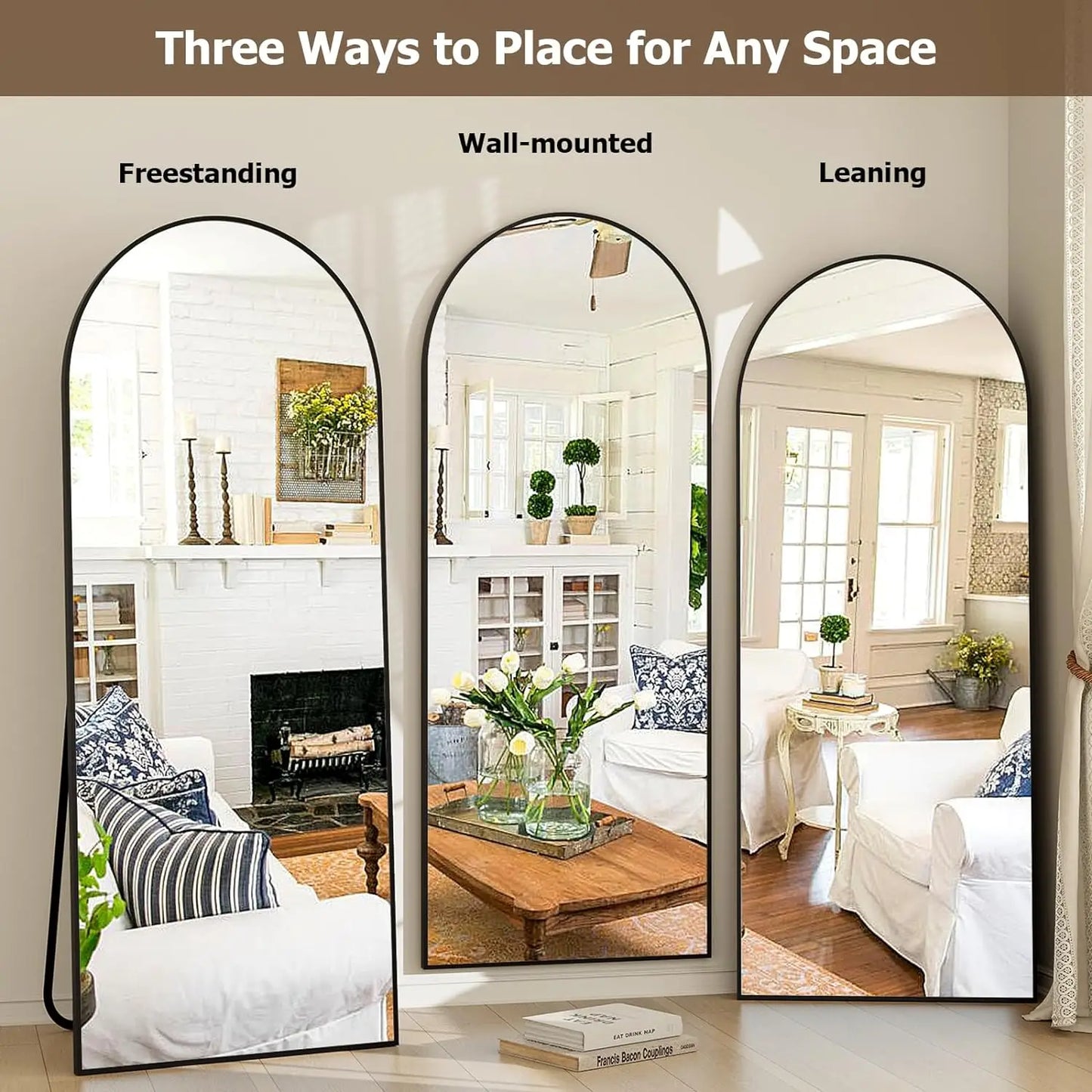 21x64 inch Arched Full Length Mirror for Bedroom