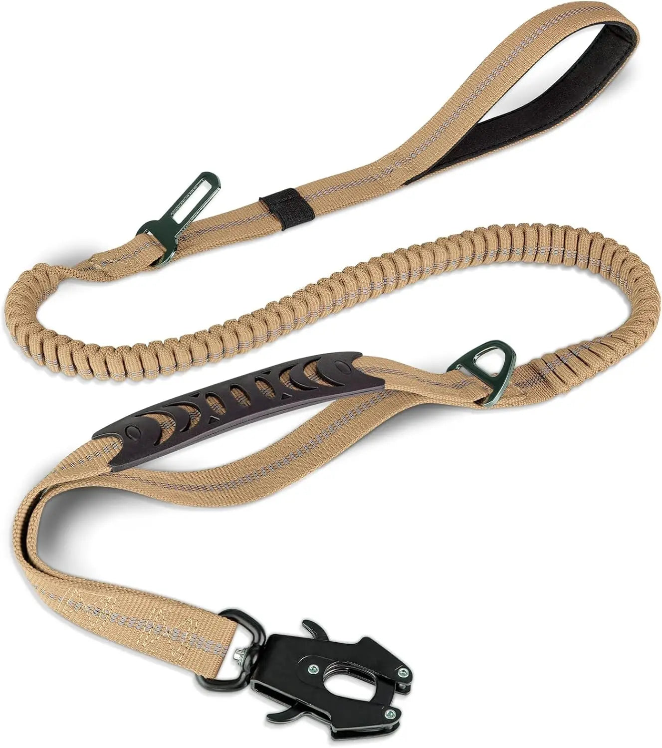 Reflective Large Dog Shock Absorbing Leash with Car Seatbelt