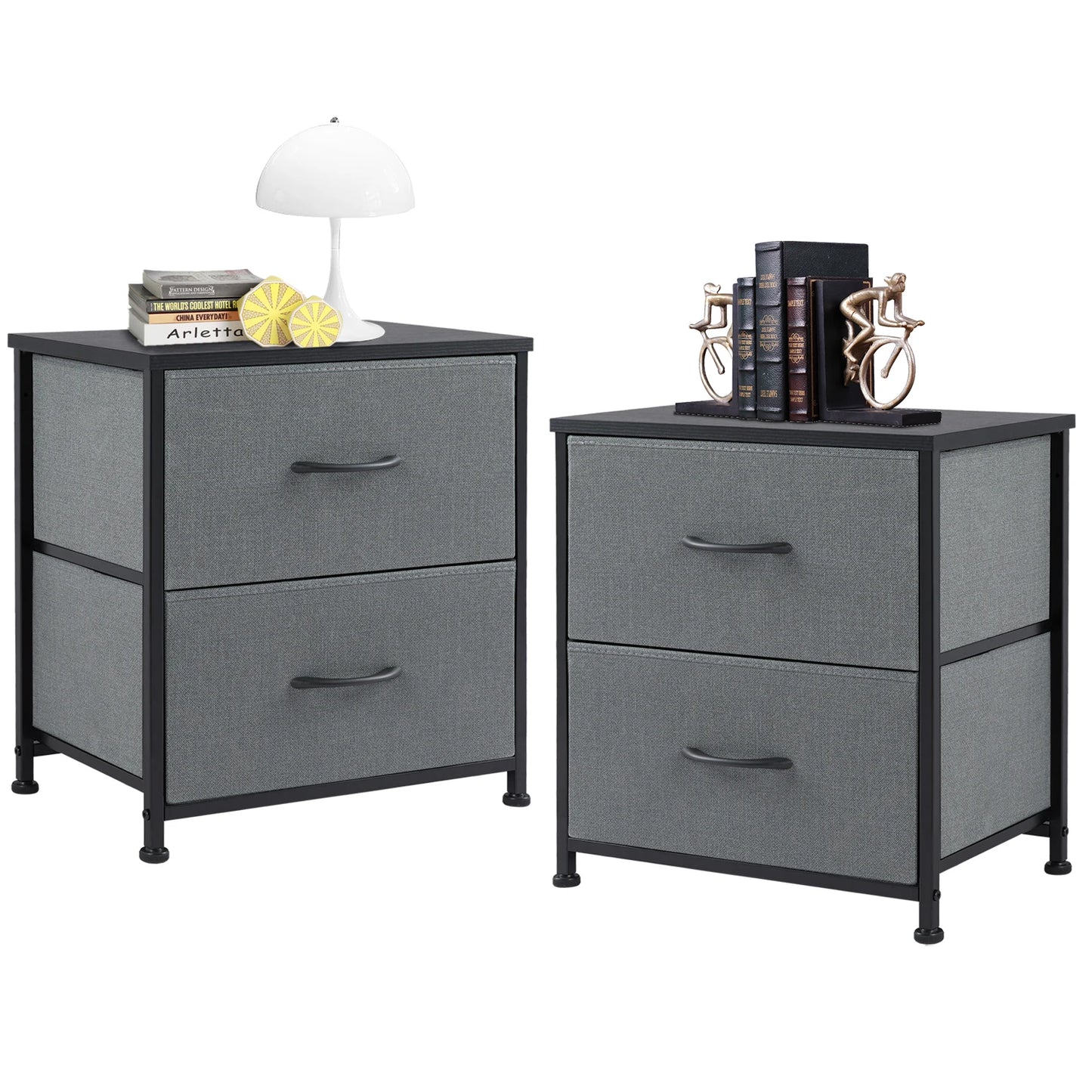 Set of 2 Bedside Nightstand w/2 Drawers