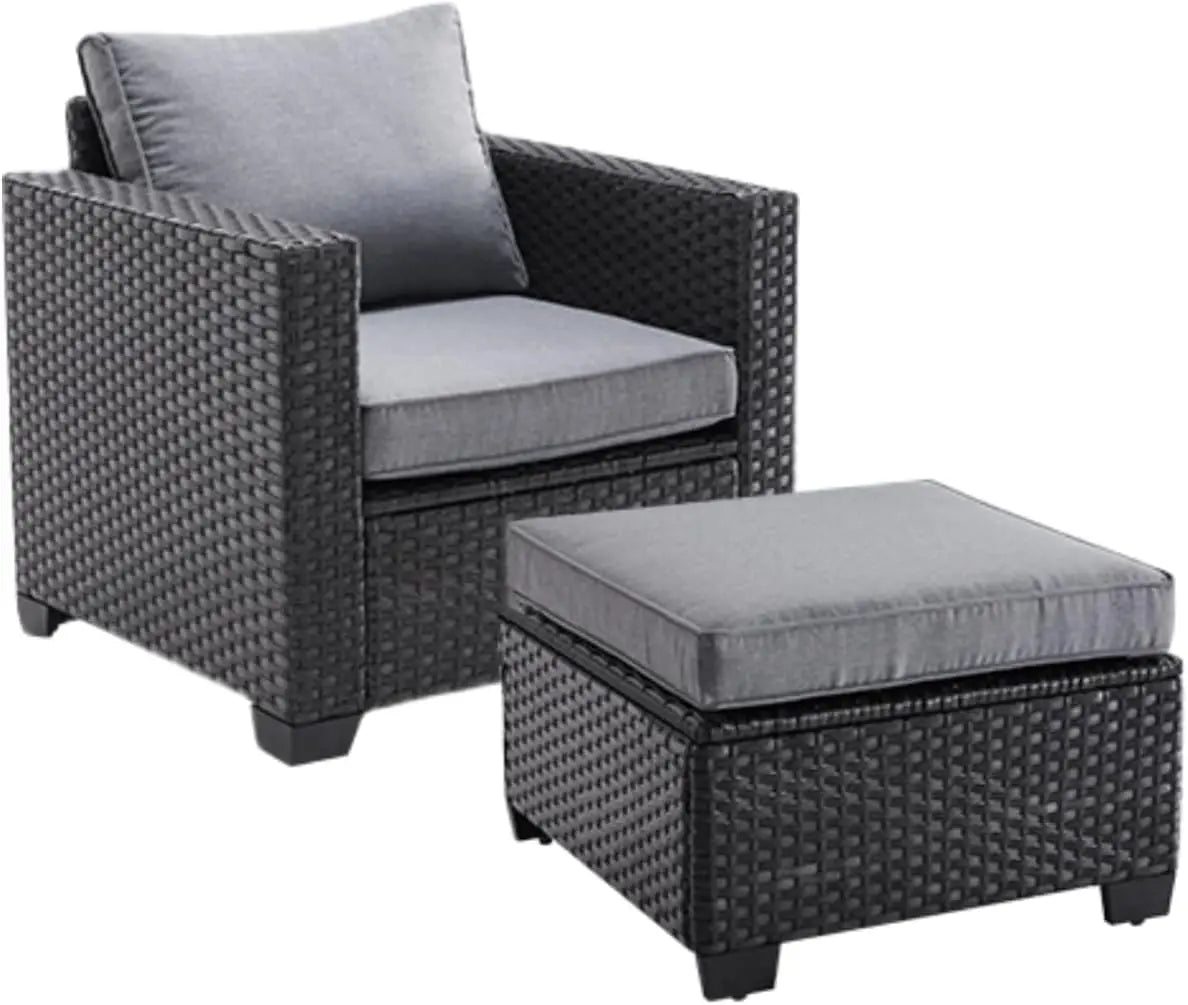 Patio Sectional Sofa Set, Outdoor Furniture with Ottoman