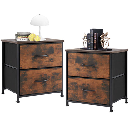 Set of 2 Bedside Nightstand w/2 Drawers