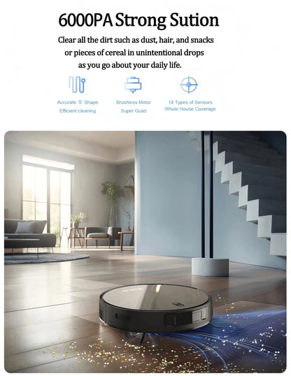 Robot Vacuum Cleaner and Mop Combo for Pet Hair