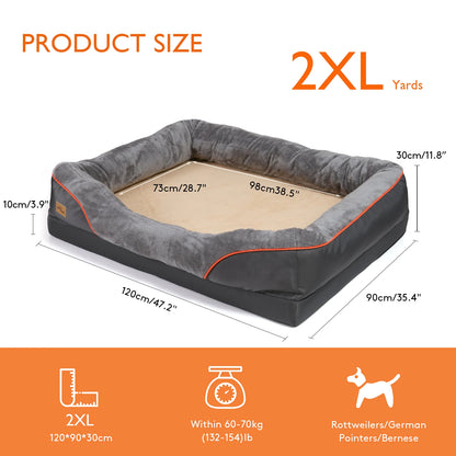Large Dog Bed, Waterproof, and Comfortable with Washable Cover