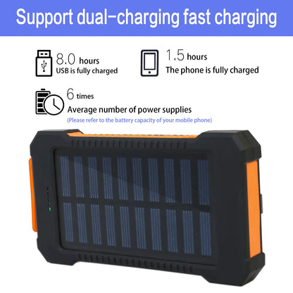 Solar Power Portable Outdoor Fast Charging Battery /Flashlight for Iphone & Android