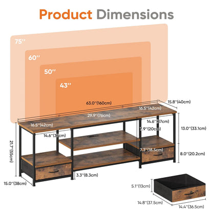 Wooden TV Stand For Up To 75 Inch TV