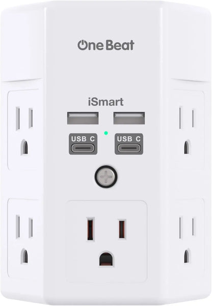 Power Strip w/ 5 Outlets, 4 USB Charging Ports