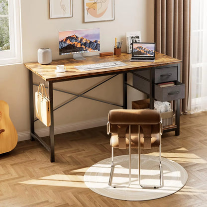 47IN Wood Computer Desk with 2 Drawers