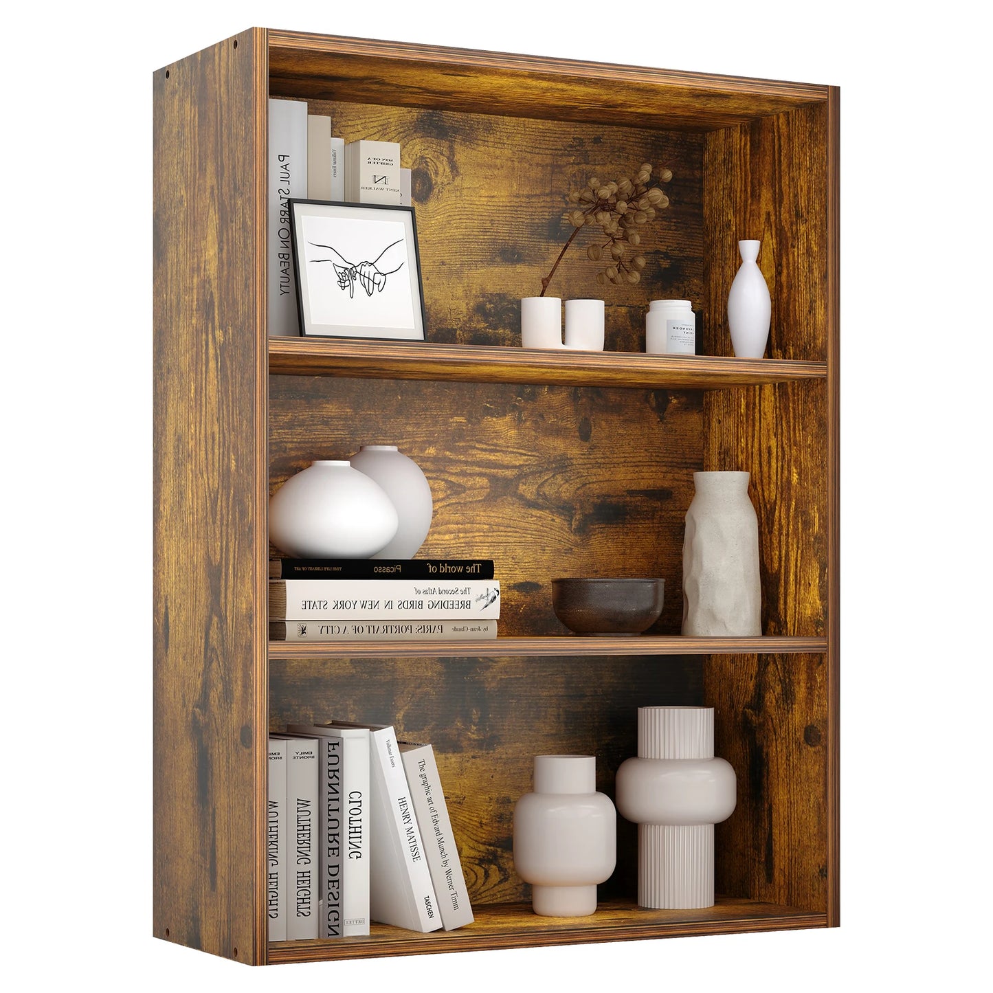 3-4 Tier Wooden Shelf Bookcase