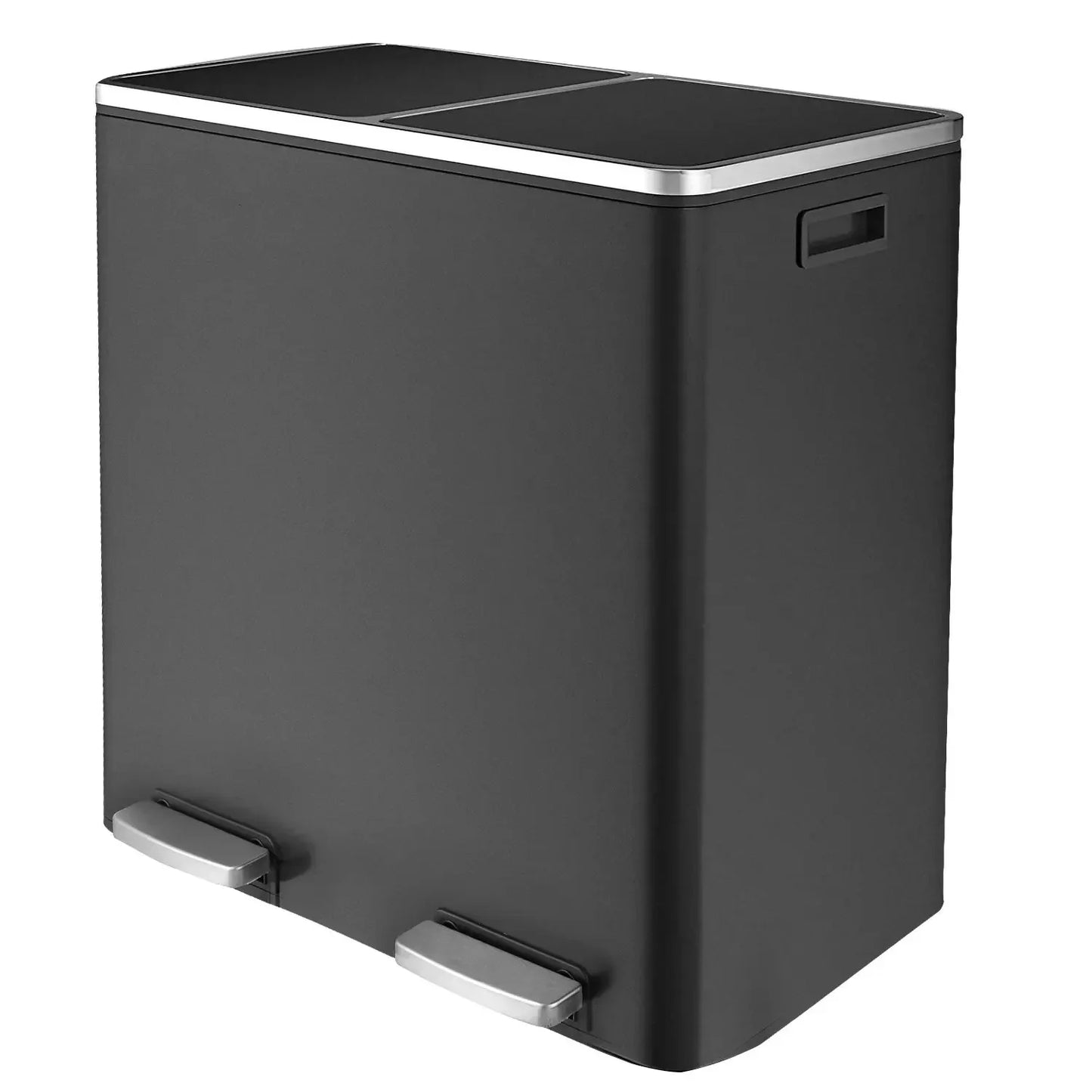 Dual Compartment Stainless Steel Recycling and Trash Can